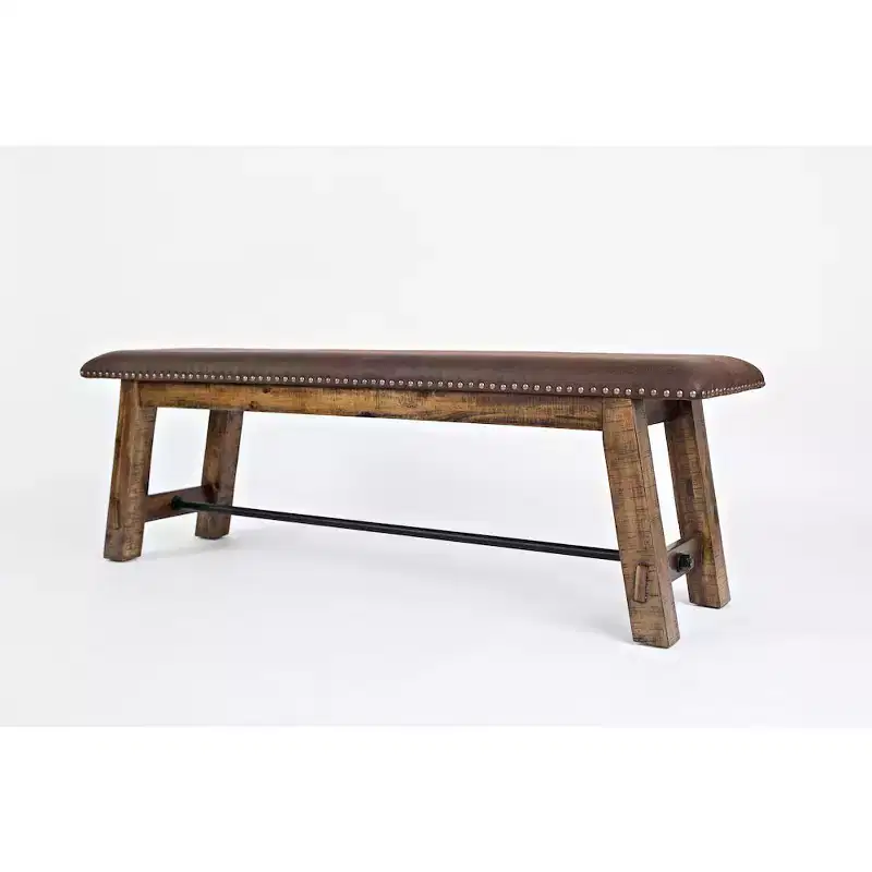 Cannon Valley Distressed Industrial 56 Distressed Wood Bench
