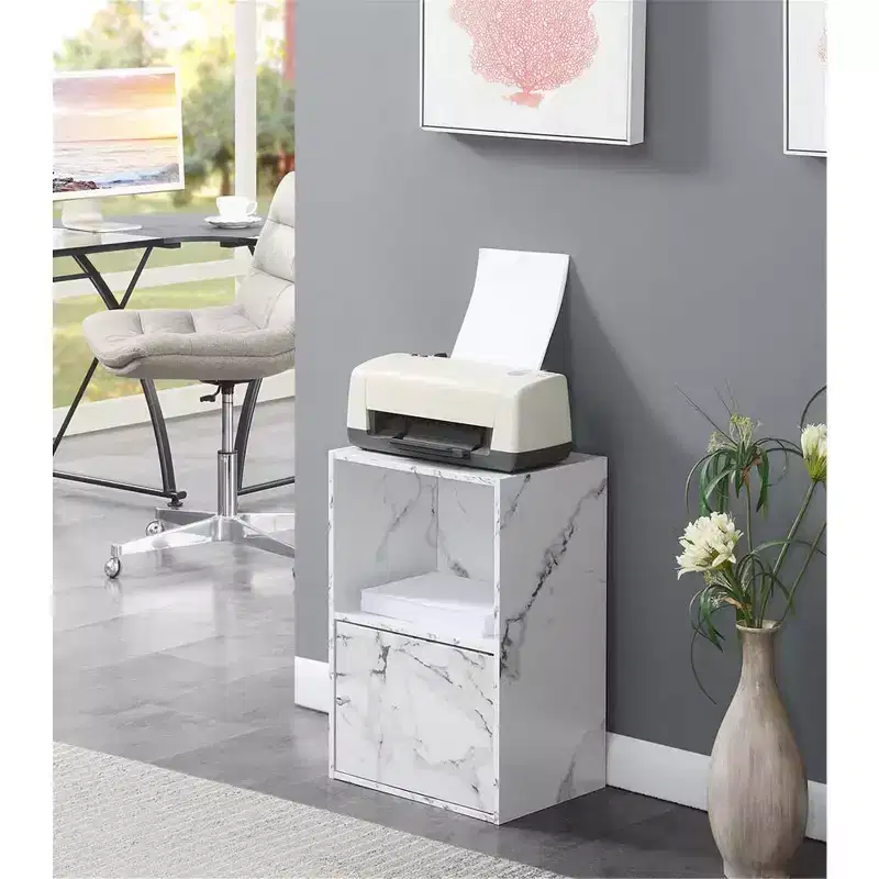 Plastic Utility Storage Cabinet with 1 Door and 2 Shelves