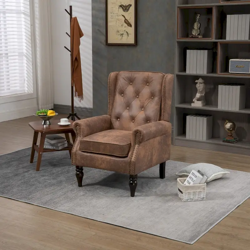 Wood Frame Armchair Modern Accent Chair Lounge Chair for Living Room - 29.33 x31.50x 39.37