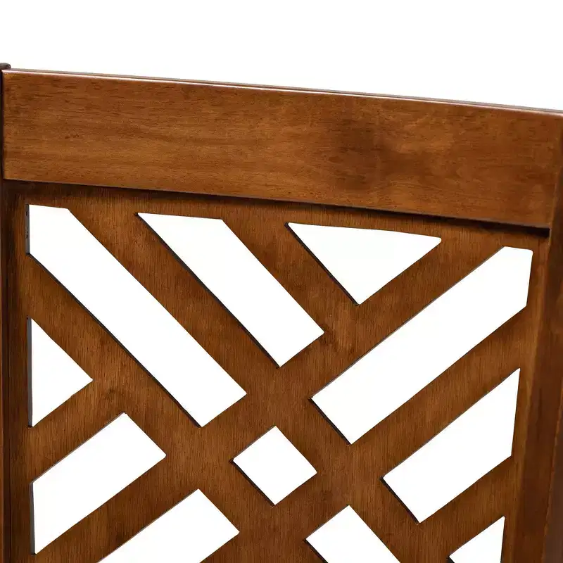 Set of 4 Caron Wood Dining Chairs with Foam Padding & Cut-Out Back - Baxton Studio