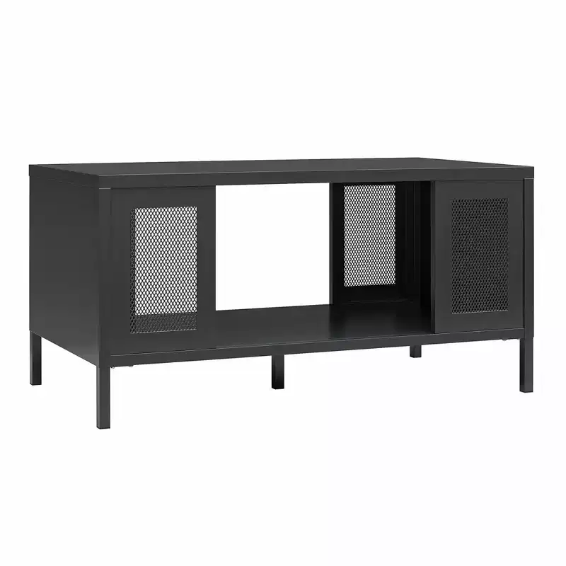 Shadwick Metal Coffee Table with Perforated Metal Mesh Accents