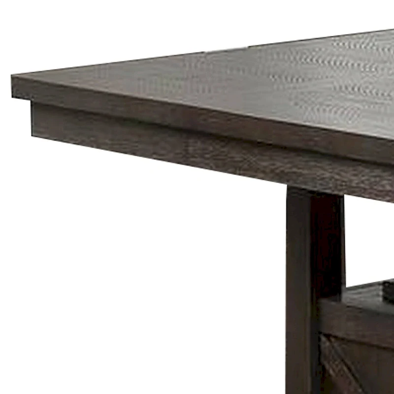 Counter Height Dining Table with Cabinet and Butterfly Leaf, Gray