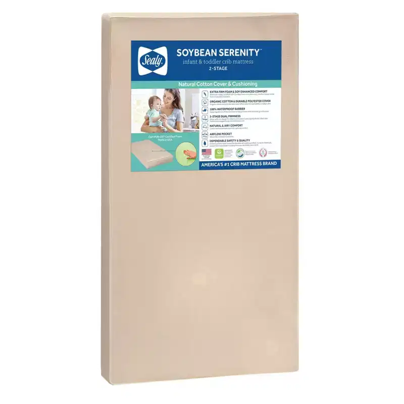 Sealy Nature Couture Soybean Serenity Crib Mattress: Hypoallergenic, Waterproof Cover, Firm, 5-Inch Thickness