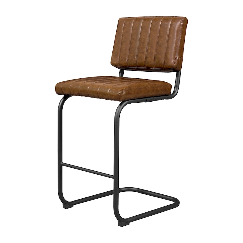 Art Leon Rustic Upholstered Counter Height Bar Stools (Set of 2)