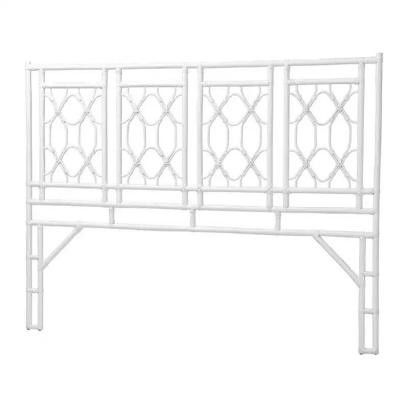 bali & pari King Size Sampson Rattan Standalone Headboard White