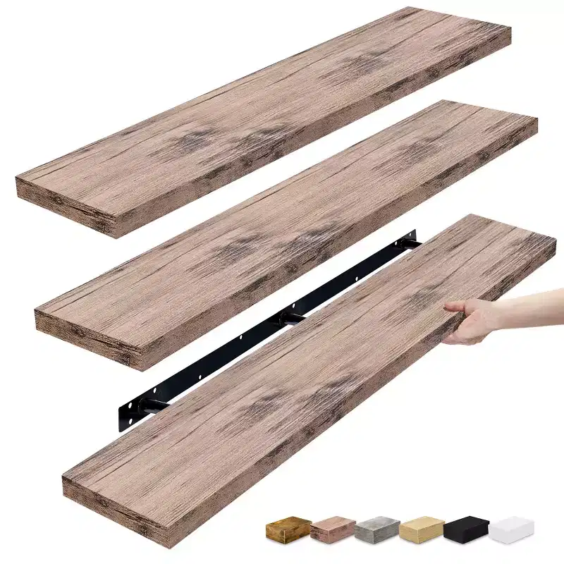 3 Pack 55 Inch Wall Mounted Floating Shelves – for Bathroom, Bedroom, Kitchen, Living Room, Book Storage