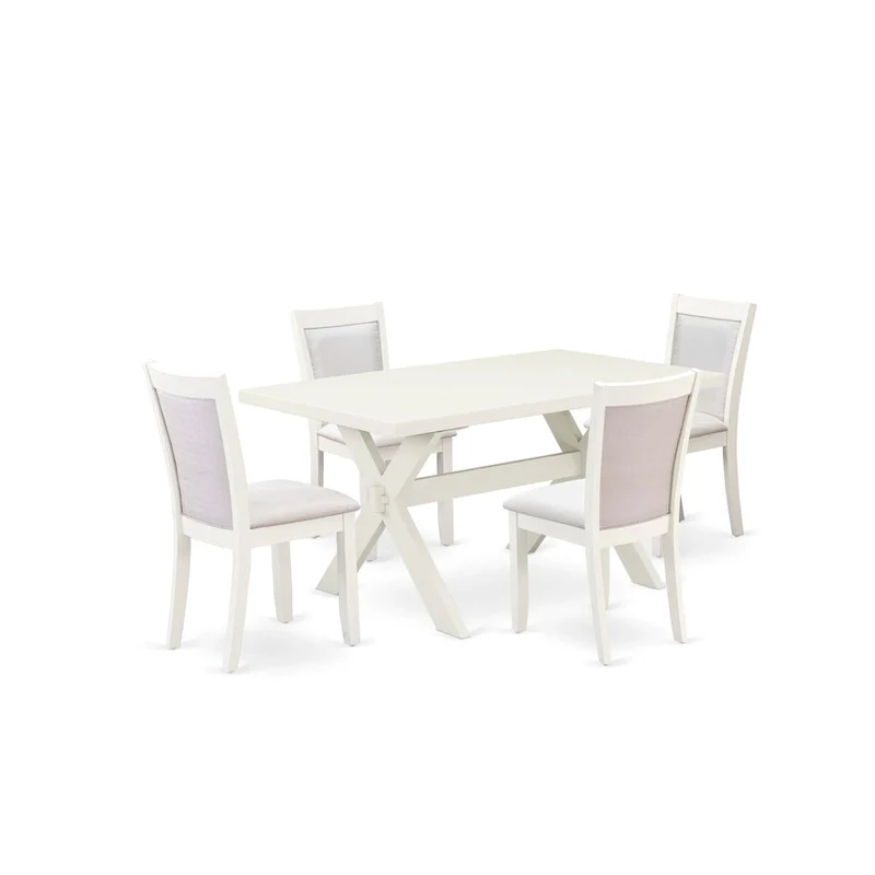 Mid-Century Modern Rectangular Dining Table with Chairs