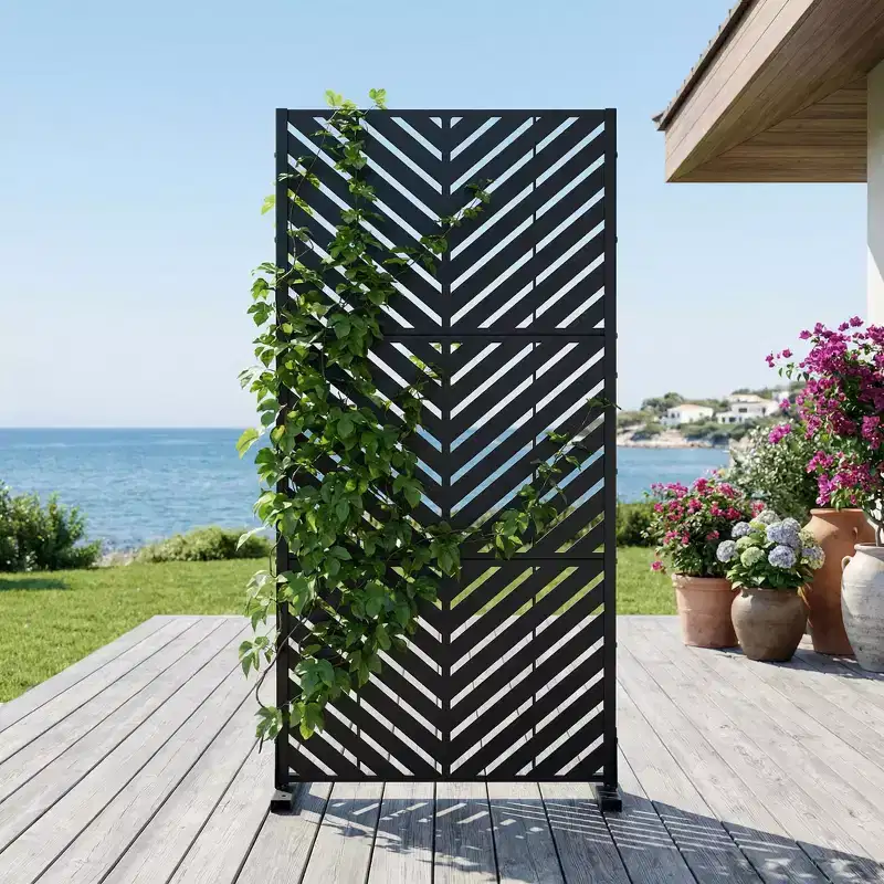 Dovelina Outdoor Metal Privacy Screen Freestanding Fence Panels for Garden Patio Deck Yard 59H x 30W/60W, 72H x 35W/47W/70W/94W