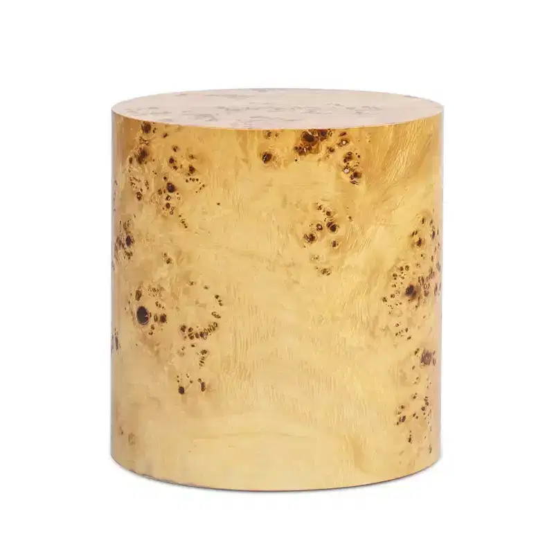 Jennifer Taylor Home Nebula 20 Accent Oval Pillar Side Table, Warm Natural Brown Burl Wood