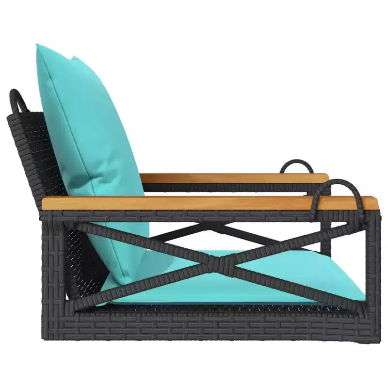 vidaXL Patio Swing Bench Black and Blue