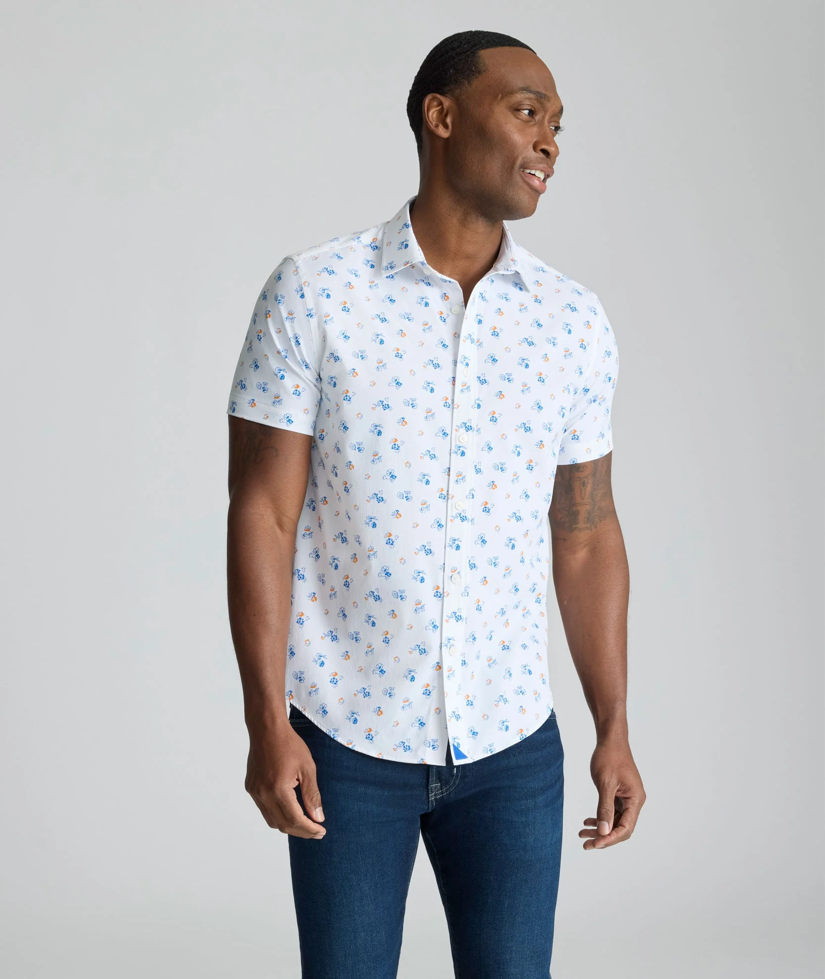Opal Short-Sleeve Stretch Nylon Shirt