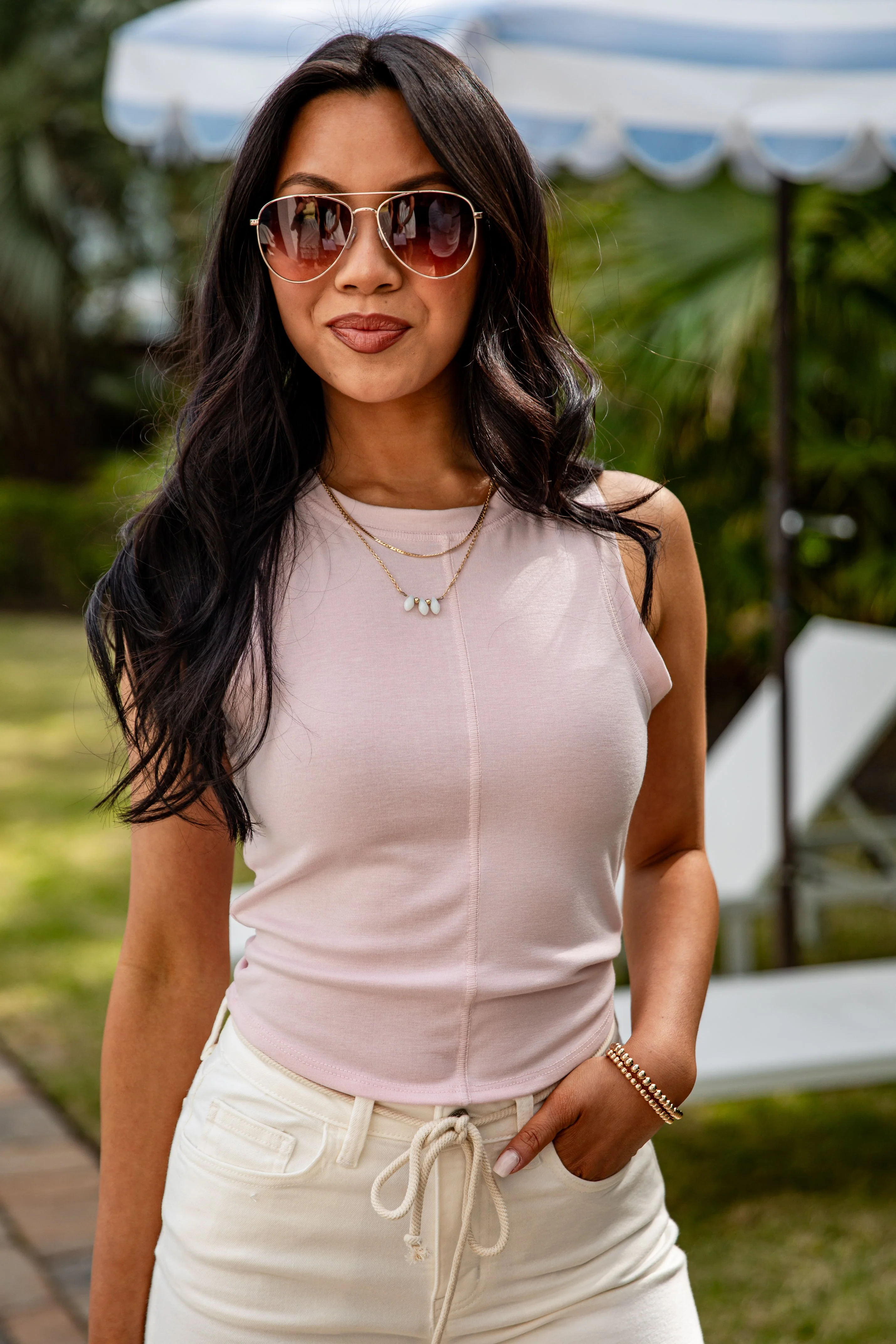 Sleeveless Fitted Bodycon Basic Tank Top