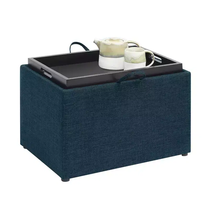 Accent Storage Ottoman with Reversible Tray
