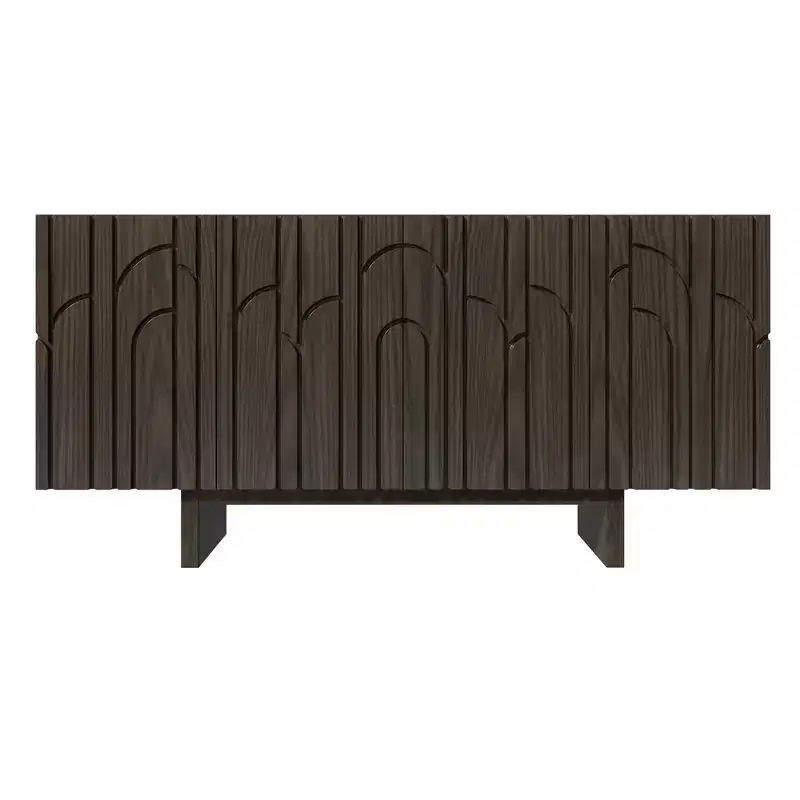 Modern 4 Doors Freestanding Wood Storage Buffet