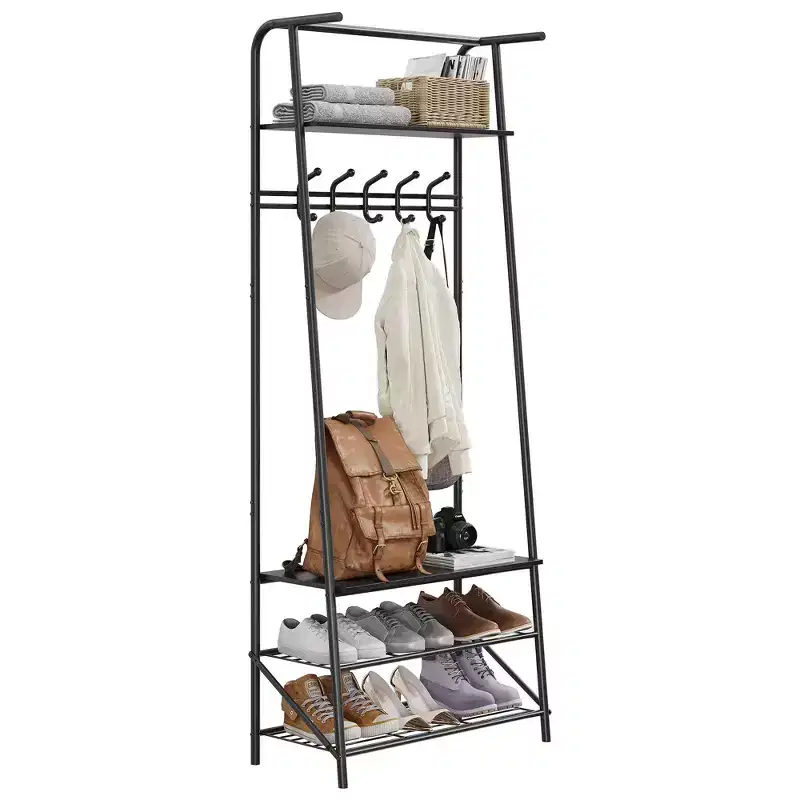 Coat Rack Shoe Bench with 5 /6 /10 Hooks