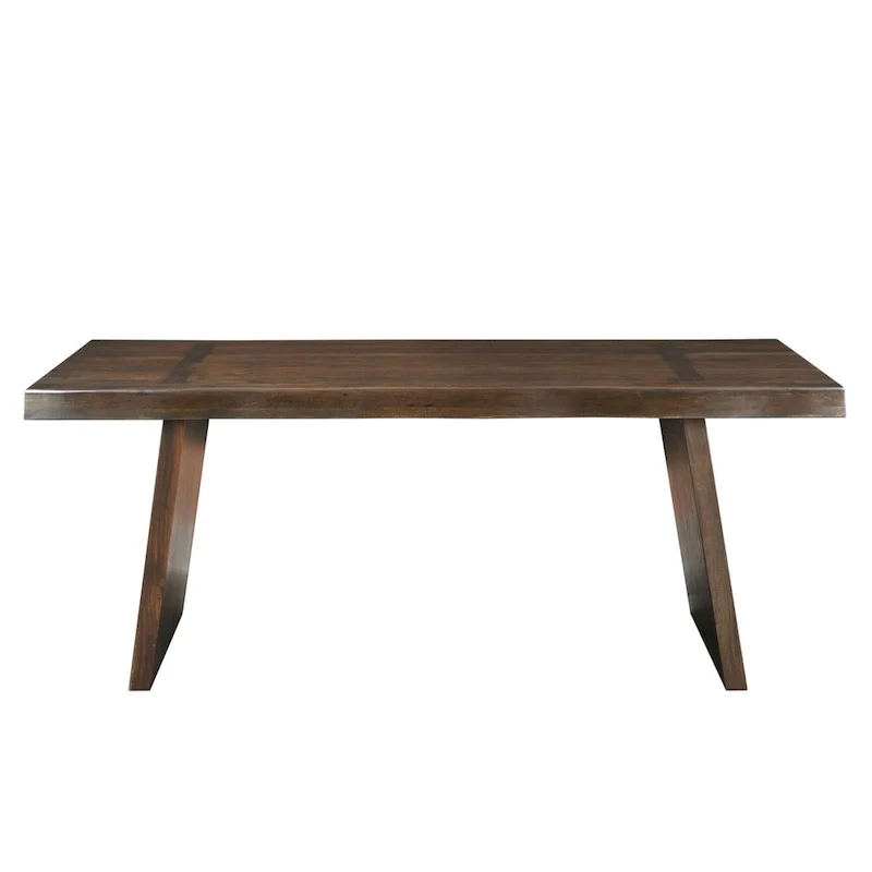 Live Edge Solid Acacia Wood Double Pedestal Dining Table