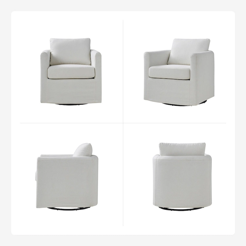 Erkenbald Modern 360-Degree Swivel Chair with Removable Slipcover Set of 2 by HULALA HOME