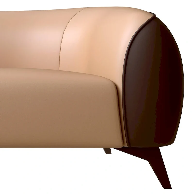 3-Piece Sofa Set Upholstered PU Leather with Solid Wood Frame and Steel Legs Opula Series by LeisureMod