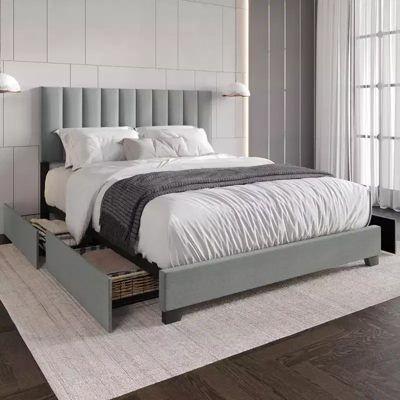 Upholstered Storage Platform Bed