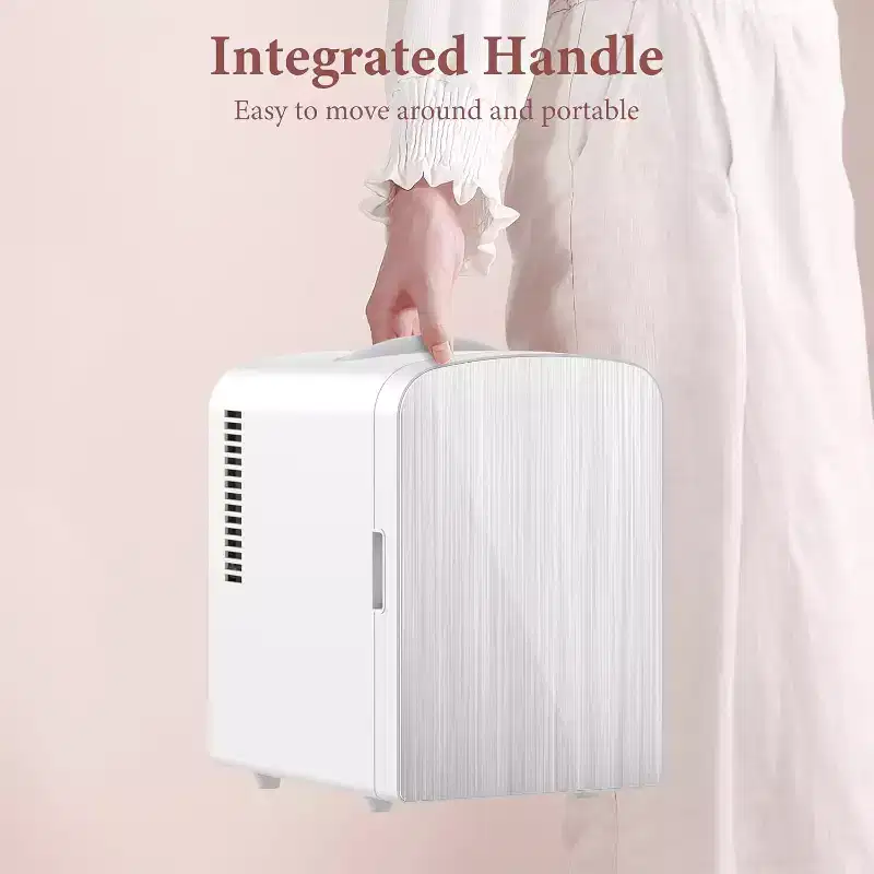 ZAFRO Mini Fridge, 4L Portable Small Refrigerator for Skincare, Food & Drinks, Cooling&Heating, Compact Refrigerator for Bedroom, Dorm, Car,White