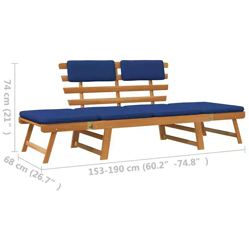 vidaXL Garden Bench Green, Brown Solid Acacia wood, Polyester Medium