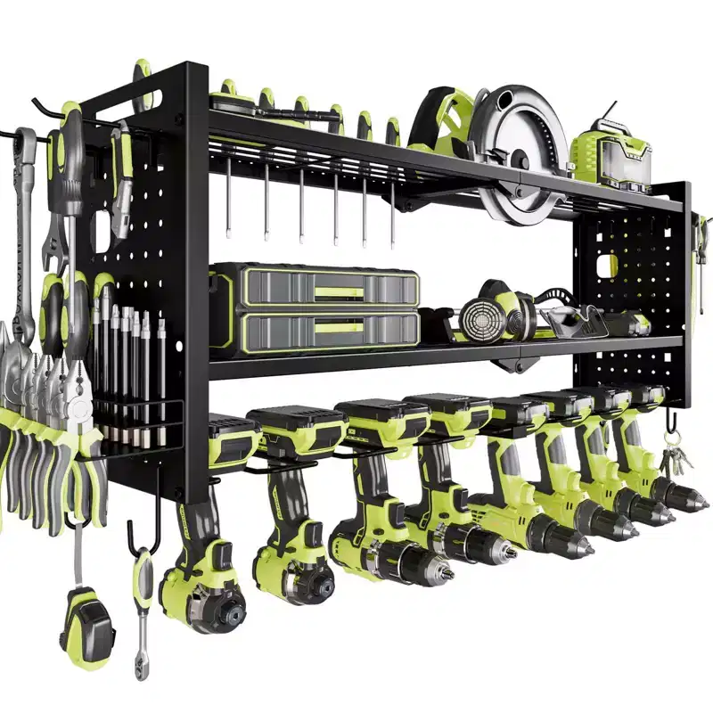 3-Tier Heavy Duty Power Tool Organizer Shelving Storage Rack, Black