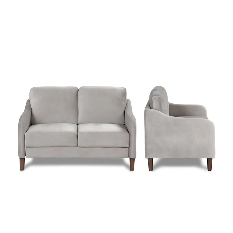 DH BASIC Modern 52-inch Velvet Upholstered Loveseat with Cushions