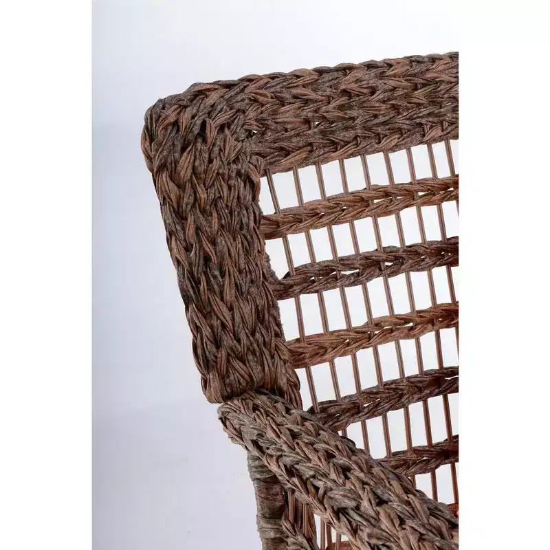 Jiallo Modern Concept Faux Sea Grass Resin Rattan Patio Chairs set (Set of 2 Armchairs)