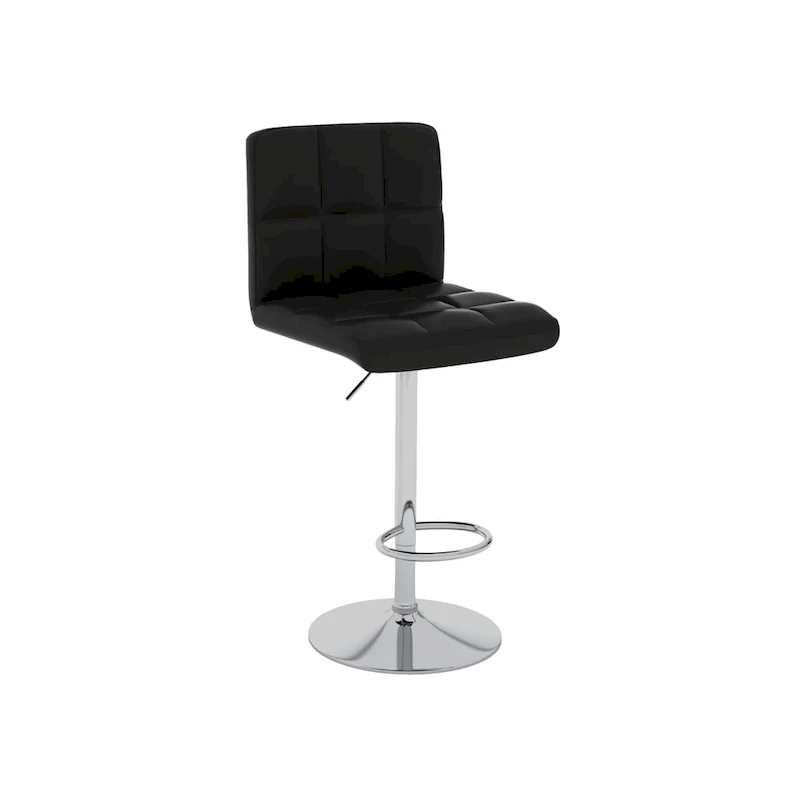 Porch & Den Galena Upholstered Chrome Adjustable Bar Stools (Set of 2)
