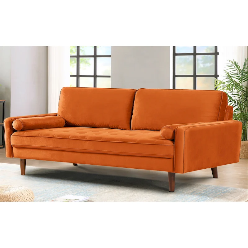 Monahan 70W Wood Frame Velvet Tufted Sofa