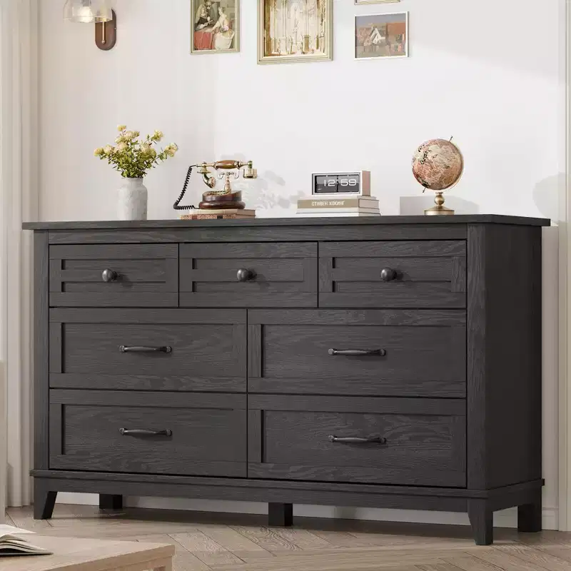 GustoWave 54 7-Drawer Dresser with Anti-Tip Safety Feature - Modern Storage Chest for Bedroom or Living Room