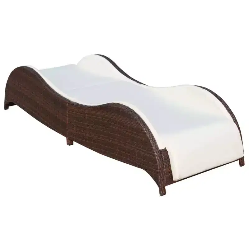 vidaXL Sun Loungers PE Rattan Large Adjustable Armrests