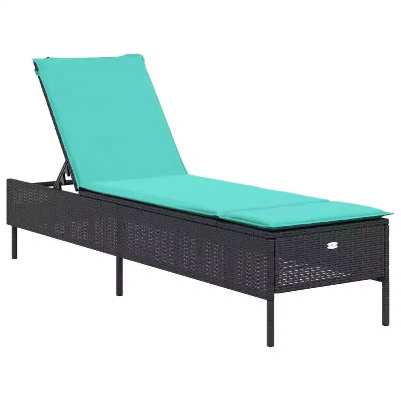 vidaXL Patio Sun Lounger PE rattan Standard Height-Adjustable