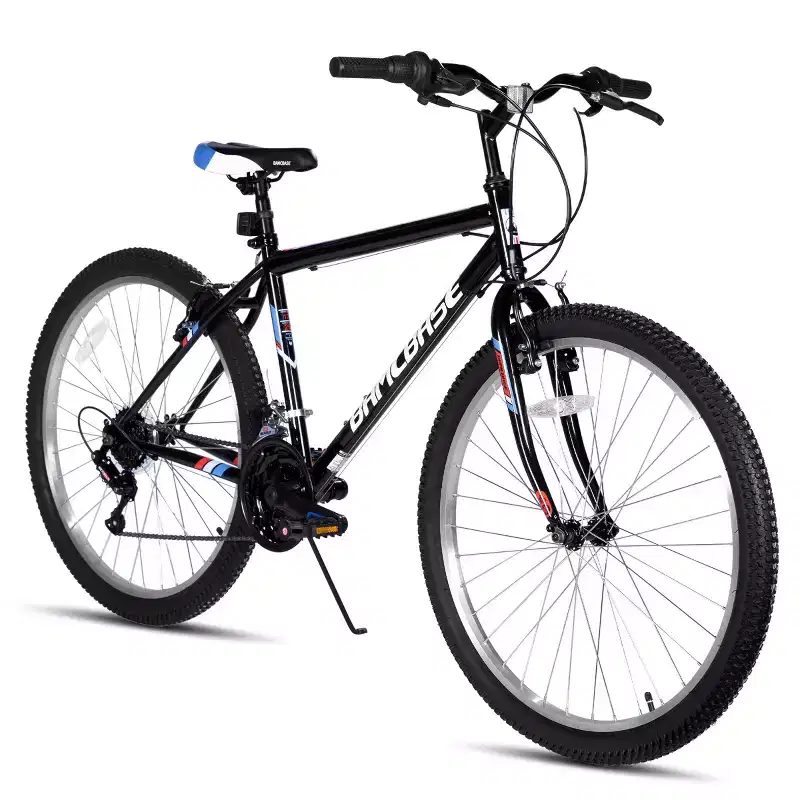 BAMCBASE 24 26 Mountain Bike, 18 Speeds High-Carbon Steel Frame, Sport Cycling MTB Bicycle for Adult
