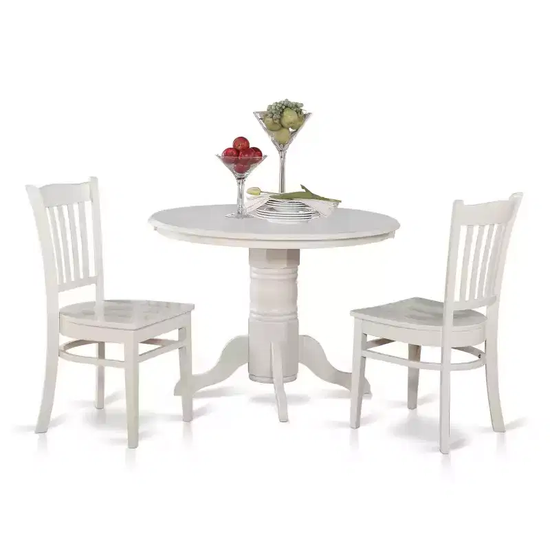 HomeStock 5-Pc Buttermilk and Cherry Solid Wood Top - Dining Room Set - Seats 4