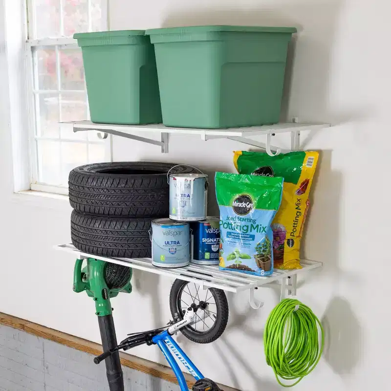 StoreYourBoard 2' x 4' Bristol Garage Wall Mount Shelves | 2-Pack | White