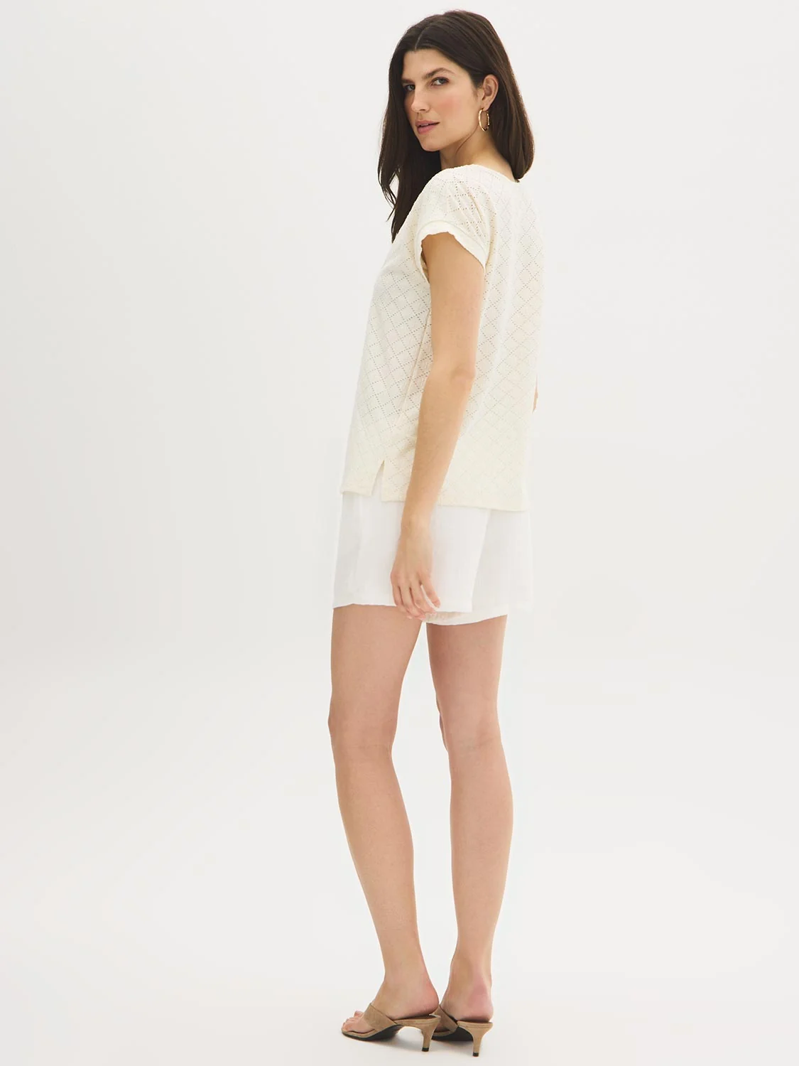 Eyelet Dolman Sleeve Tee