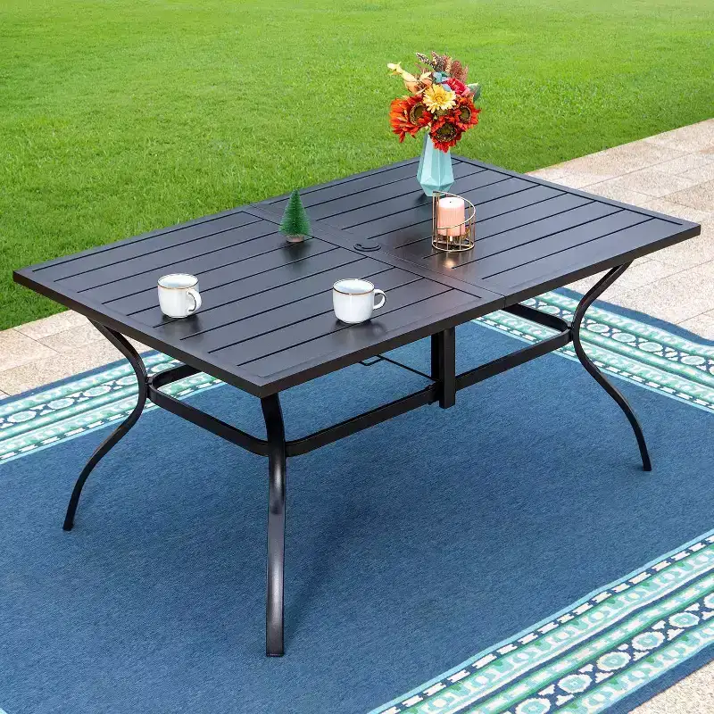 7pc Patio Set with 37" Table & 6 Swivel Arm Chairs - Captiva Designs