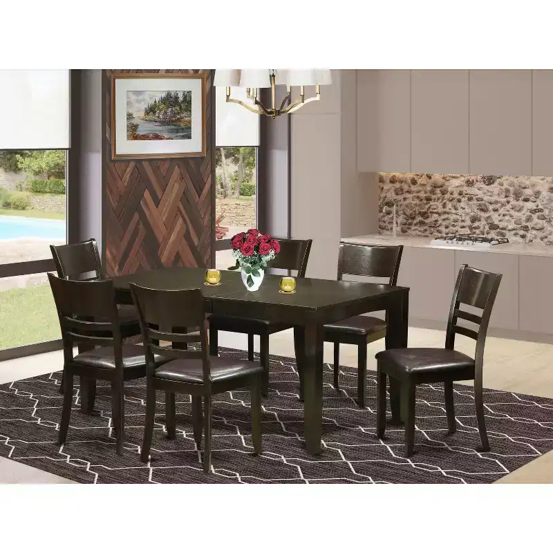 Dining Room Set-Dining Table With Leaf Plus Kitchen Chairs