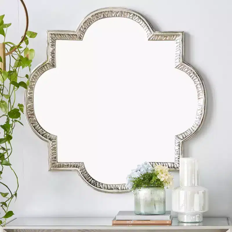 Aluminum Quatrefoil Wall Mirror Gray - Olivia & May