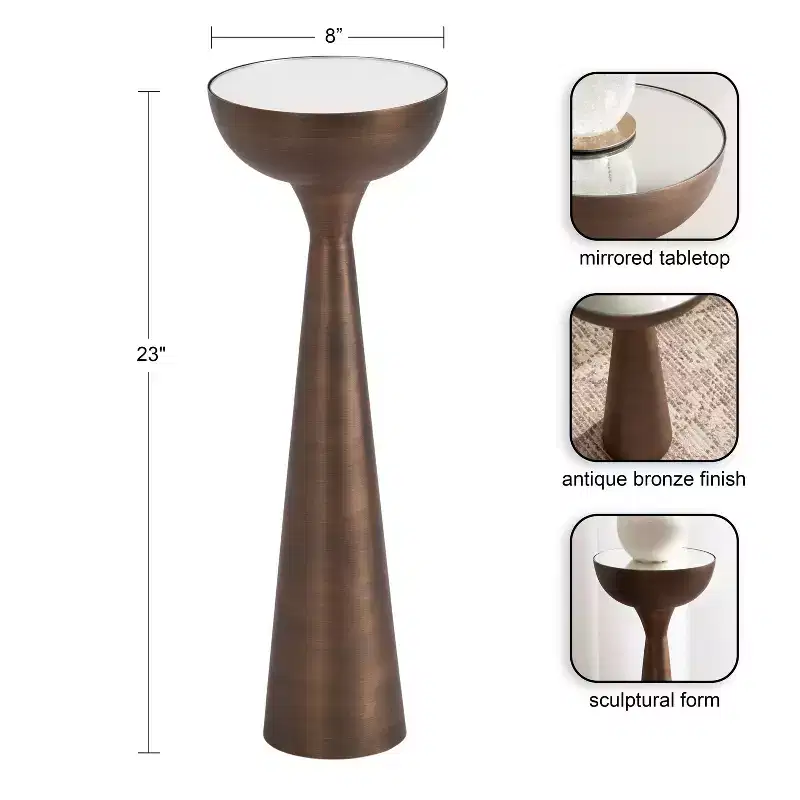 Kate and Laurel Chandon Mirrored Drink Table