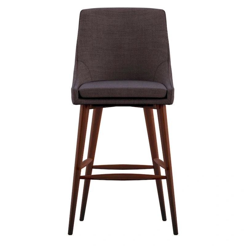 Sasha Espresso Barrel Back Counter Stools (Set of 2) iNSPIRE Q Modern