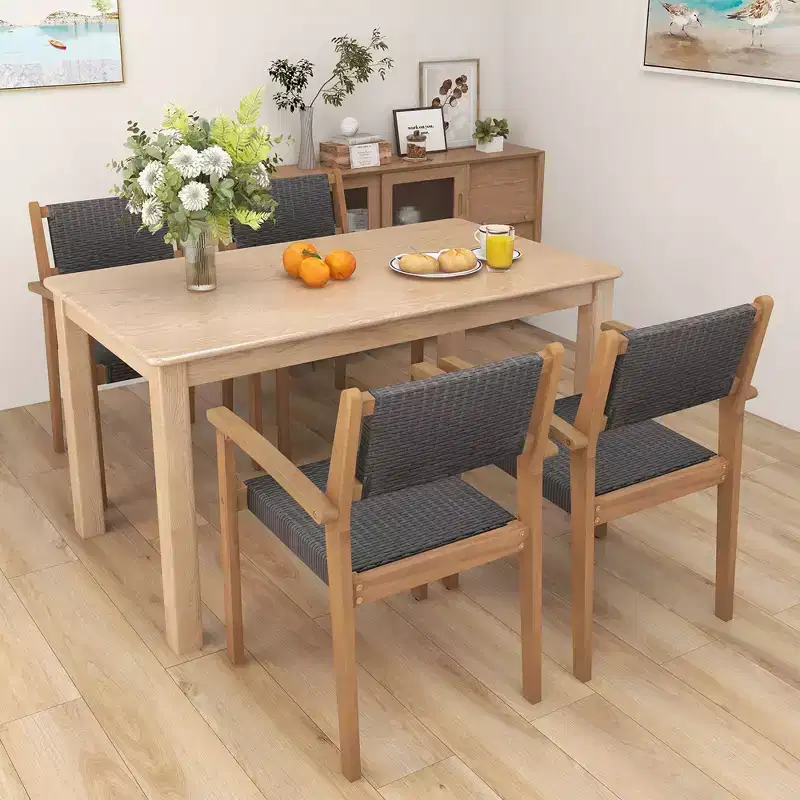 Costway Stackable Dining Chair Set of 4 w/ Breathable Backrest Adjustable Foot Pads