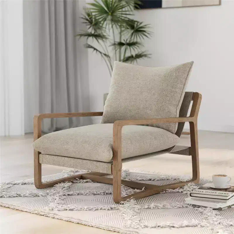 Upholstered Sling Accent Chair