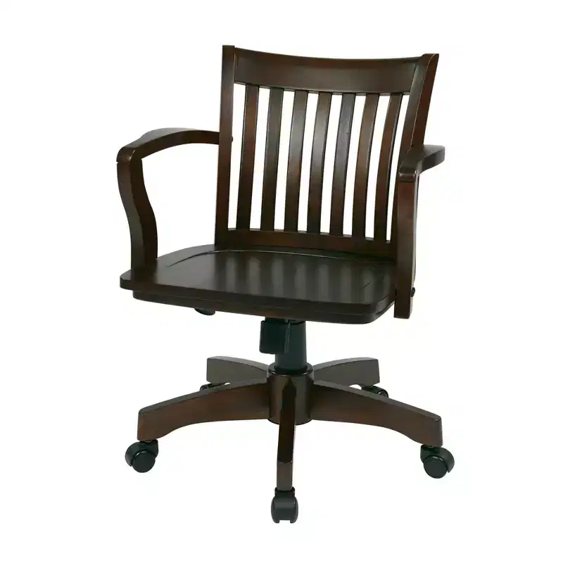 Wood Swivel Banker's Desk Chair 18