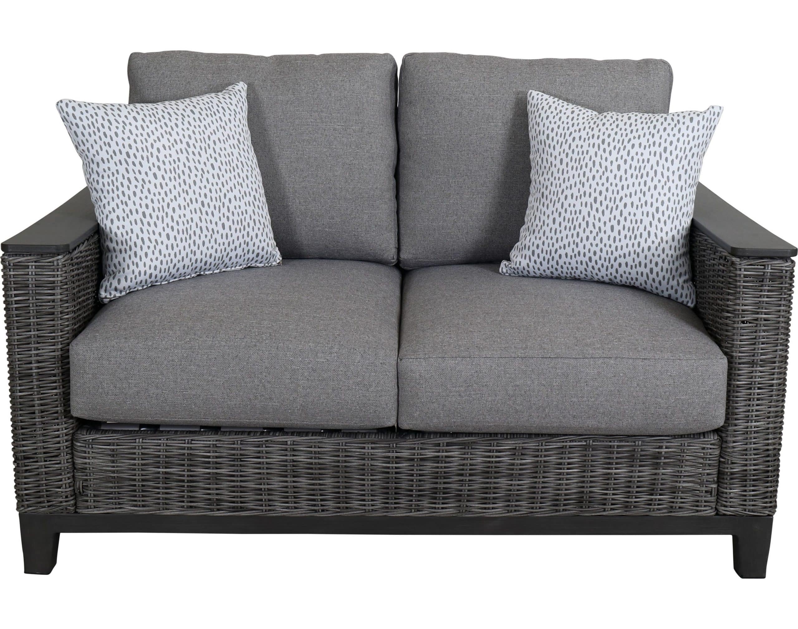 Outdoor Wicker Loveseat with Deep Cushions All-Weather Patio