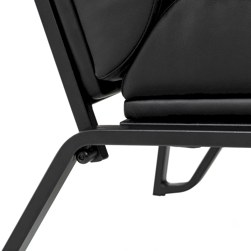 Glitzhome 26.75W Modern Comfy PU Leather Accent Chair with Metal Frame