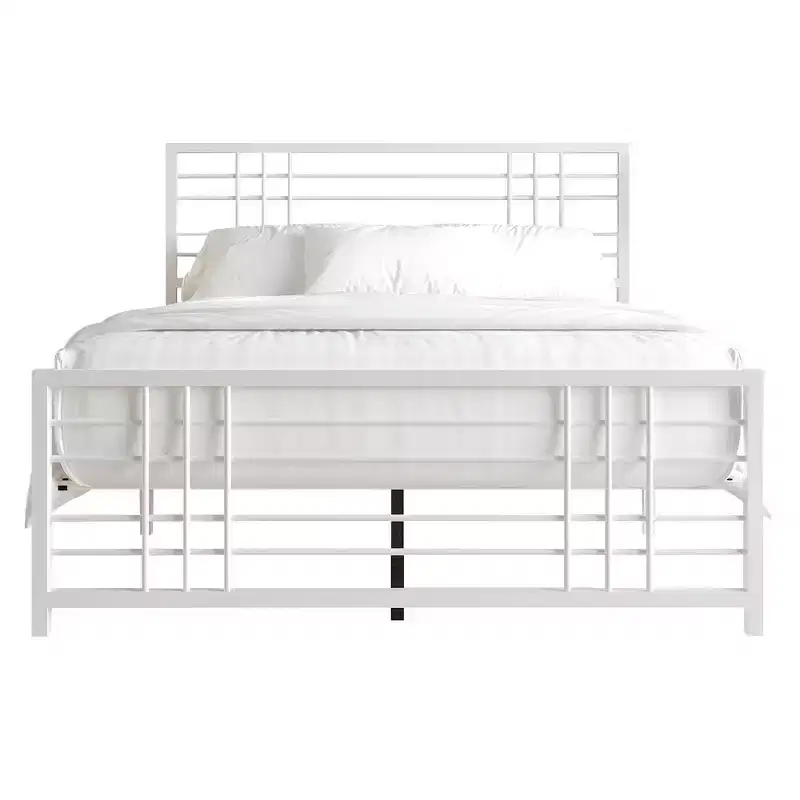 Metal Bed Frame with Headboard and Footboard