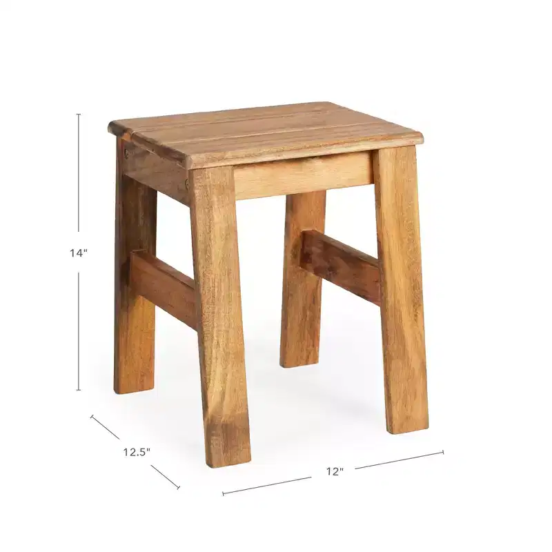 Guidecraft Acadia Outdoor Stools - Set of 2 Wood Stool for Kids Ages 2+, 14in Height, Holds upto 125lbs | Flexible Seating for Kids Outdoor Activities