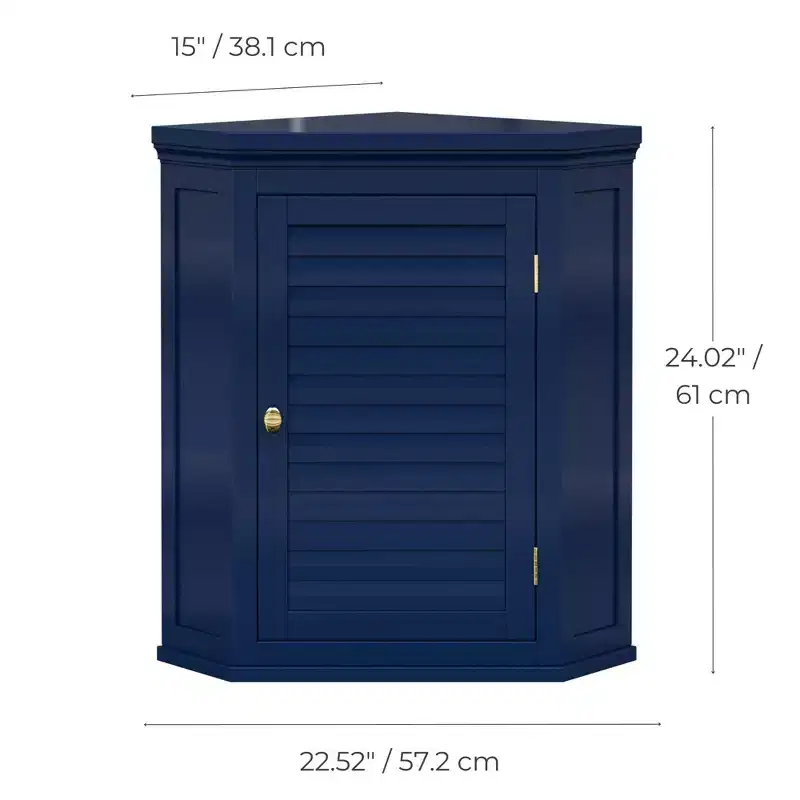 Two-Door Removable Corner Wall Cabinet, Sage Green